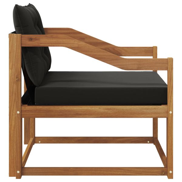 Комплект дивани за открито Солидно акациево дърво и текстилена