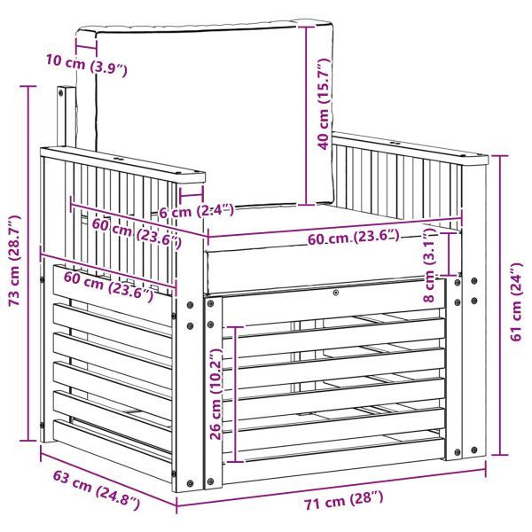 Комплект дивани за открито Солидно акациево дърво и полиестер