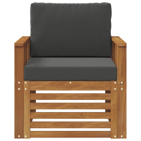 Комплект дивани за открито Солидно акациево дърво и полиестер