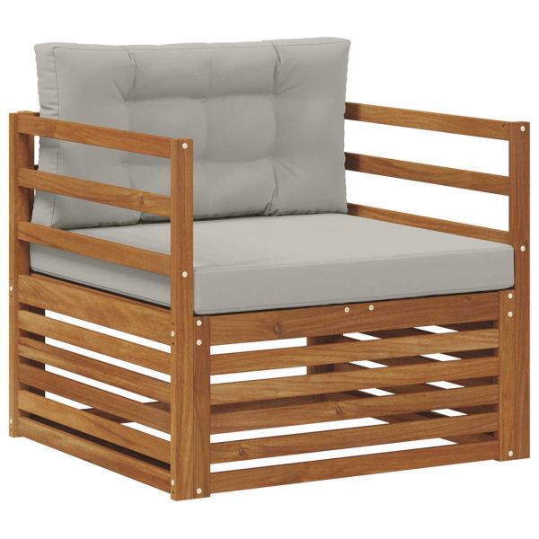 Комплект дивани за открито Солидно акациево дърво и полиестер