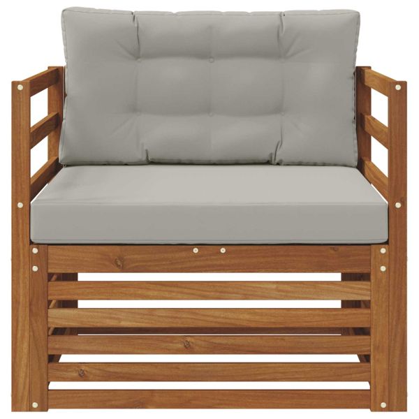 Комплект дивани за открито Солидно акациево дърво и полиестер