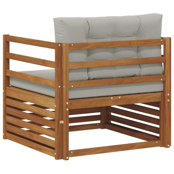 Комплект дивани за открито Солидно акациево дърво и полиестер