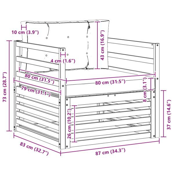 Комплект дивани за открито Солидно акациево дърво и полиестер