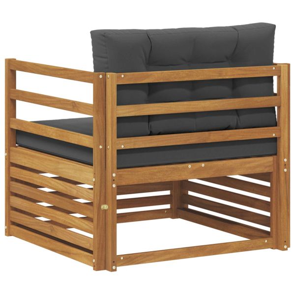 Комплект дивани за открито Солидно акациево дърво и полиестер