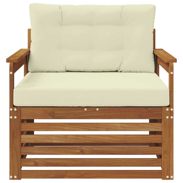 Комплект дивани за открито Солидно акациево дърво и полиестер