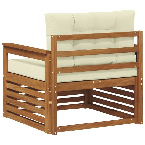 Комплект дивани за открито Солидно акациево дърво и полиестер