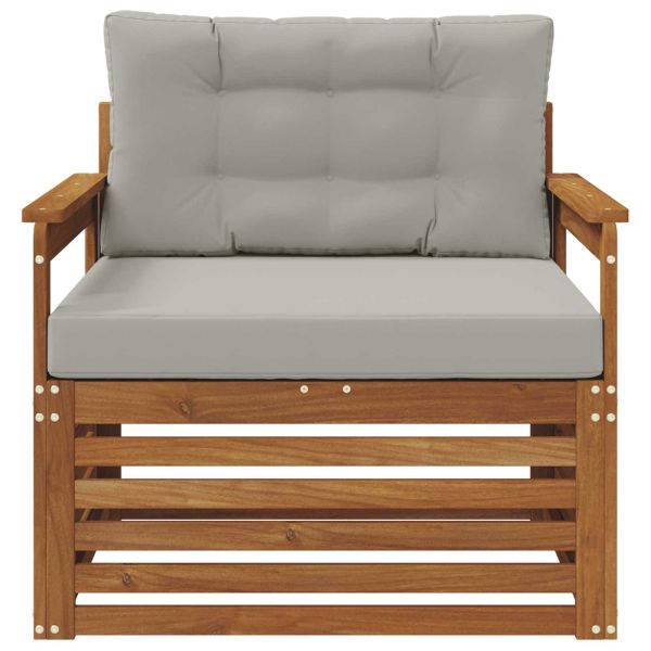 Комплект дивани за открито Солидно акациево дърво и полиестер