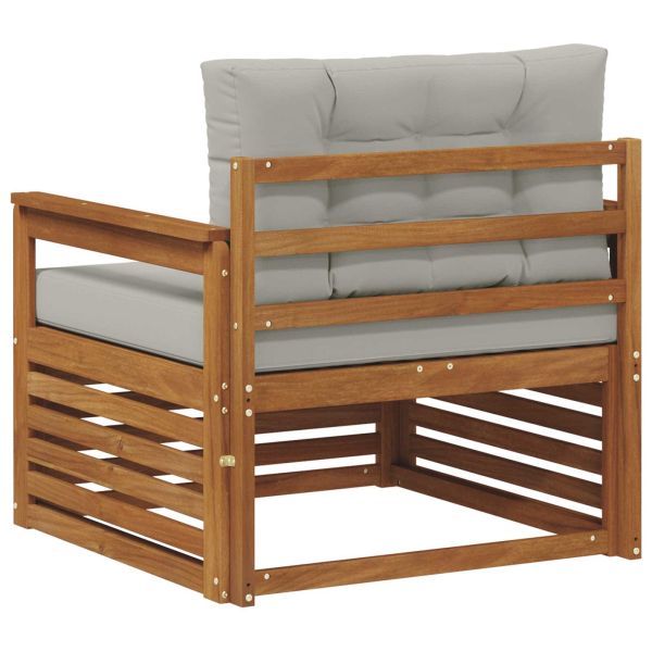 Комплект дивани за открито Солидно акациево дърво и полиестер