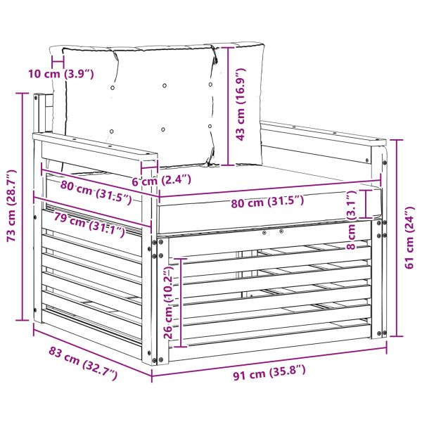 Комплект дивани за открито Солидно акациево дърво и полиестер