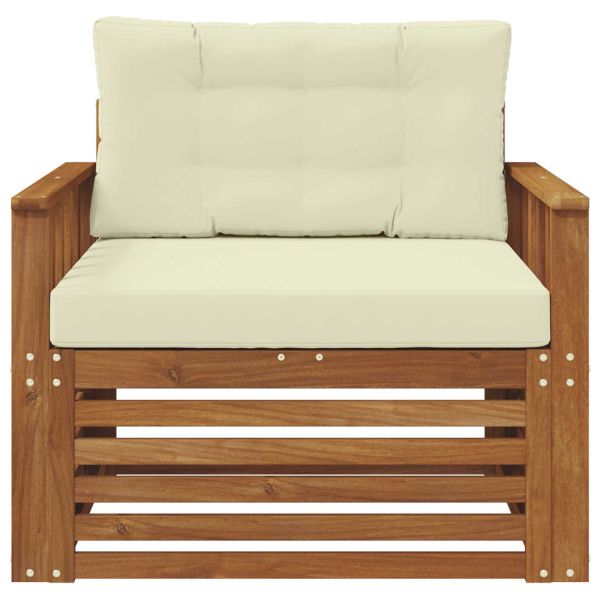 Комплект дивани за открито Солидно акациево дърво и полиестер