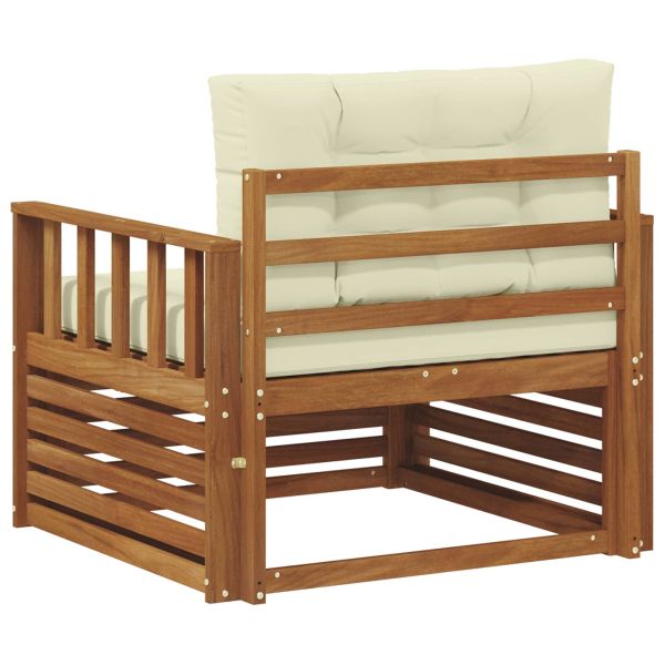 Комплект дивани за открито Солидно акациево дърво и полиестер