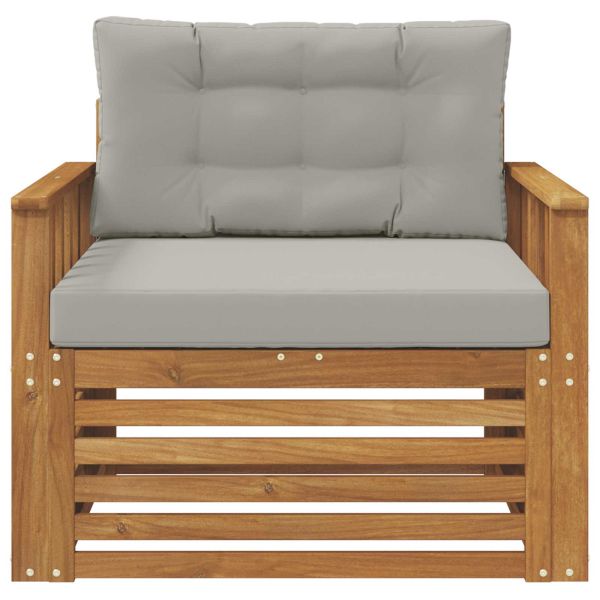 Комплект дивани за открито Солидно акациево дърво и полиестер