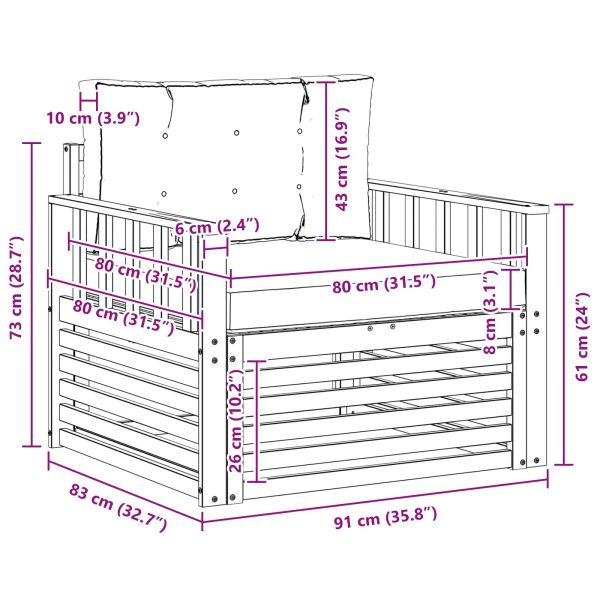 Комплект дивани за открито Солидно акациево дърво и полиестер