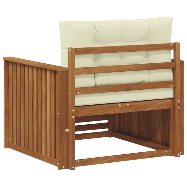 Комплект дивани за открито Солидно акациево дърво и полиестер