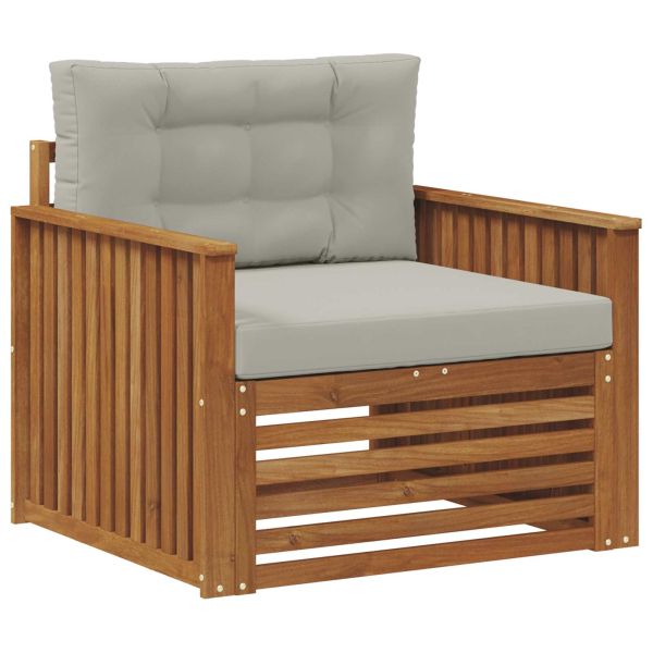 Комплект дивани за открито Солидно акациево дърво и полиестер