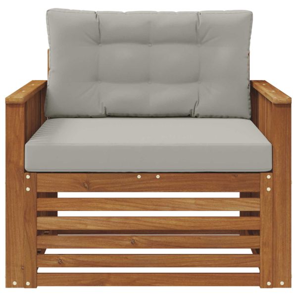 Комплект дивани за открито Солидно акациево дърво и полиестер