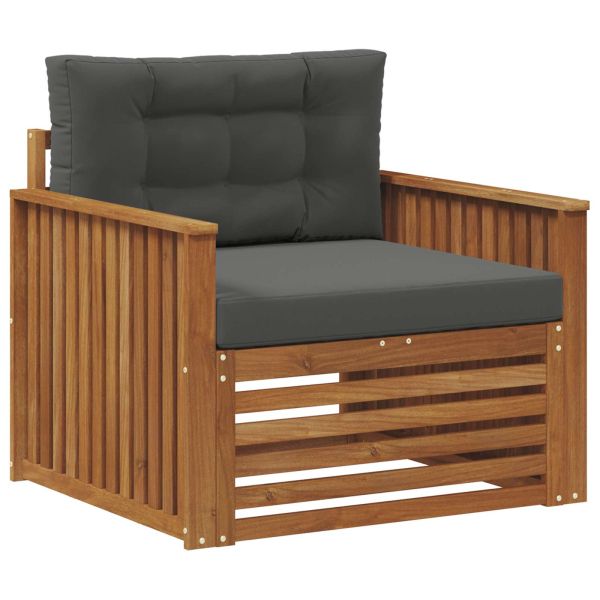 Комплект дивани за открито Солидно акациево дърво и полиестер