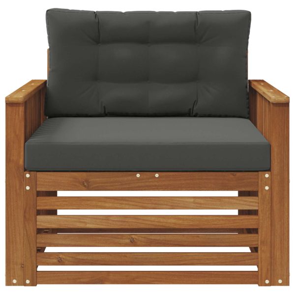 Комплект дивани за открито Солидно акациево дърво и полиестер