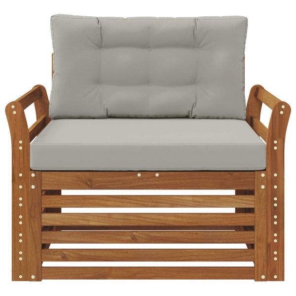 Комплект дивани за открито Солидно акациево дърво и полиестер