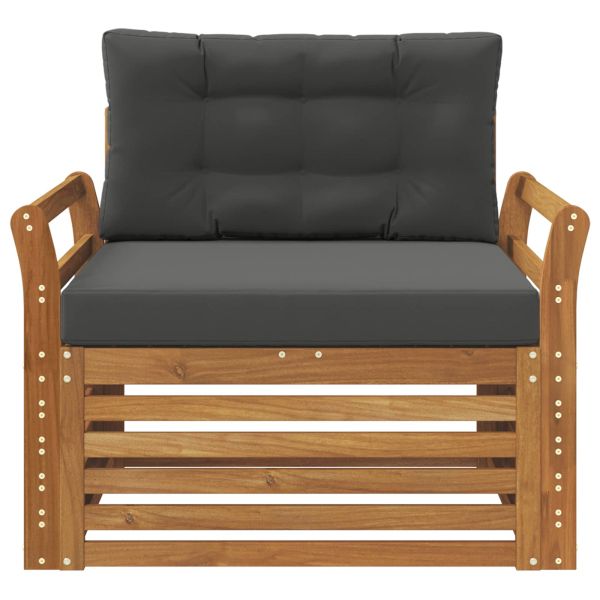 Комплект дивани за открито Солидно акациево дърво и полиестер