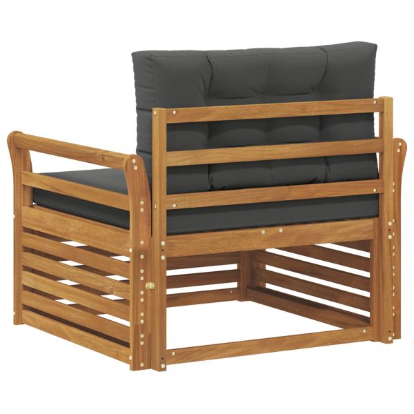 Комплект дивани за открито Солидно акациево дърво и полиестер