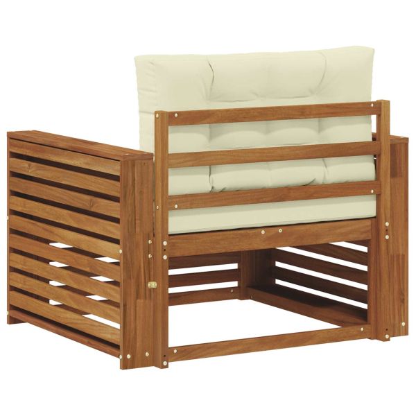 Комплект дивани за открито Солидно акациево дърво и полиестер