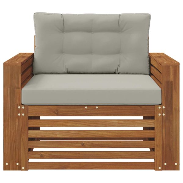 Комплект дивани за открито Солидно акациево дърво и полиестер