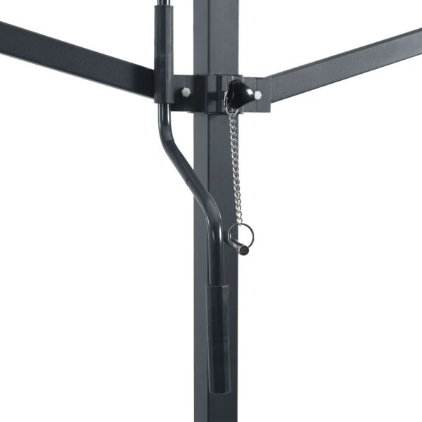 Свободностояща тента, синьо и бяло, 400x300 см, плат и стомана