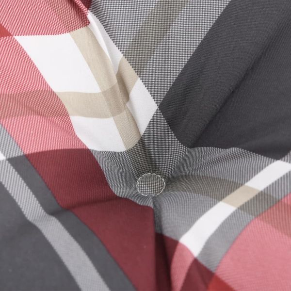 Възглавници за стол с облегалка 2 бр червено каре Оксфорд плат