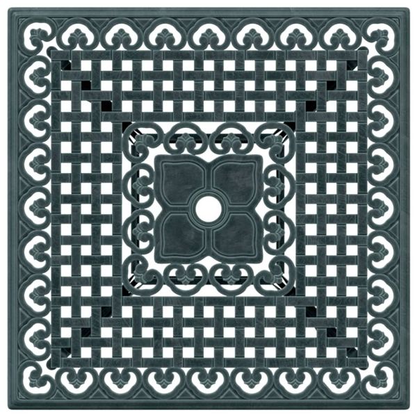 Градинска маса, зелена, 80x80x75 см, лят алуминий