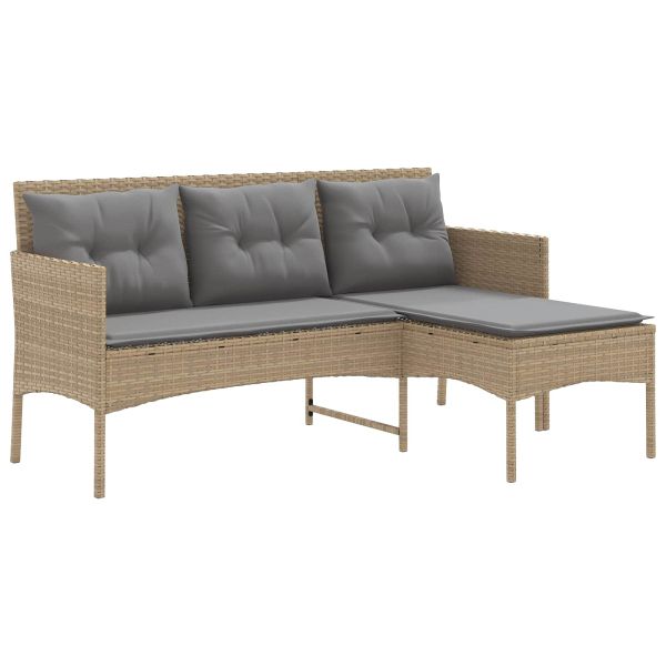 Градински Софа Комплект с възглавница 2 pcs полиратан