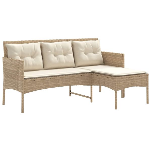 Градински Софа Комплект с възглавница 2 pcs полиратан