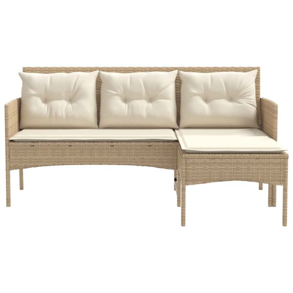 Градински Софа Комплект с възглавница 2 pcs полиратан