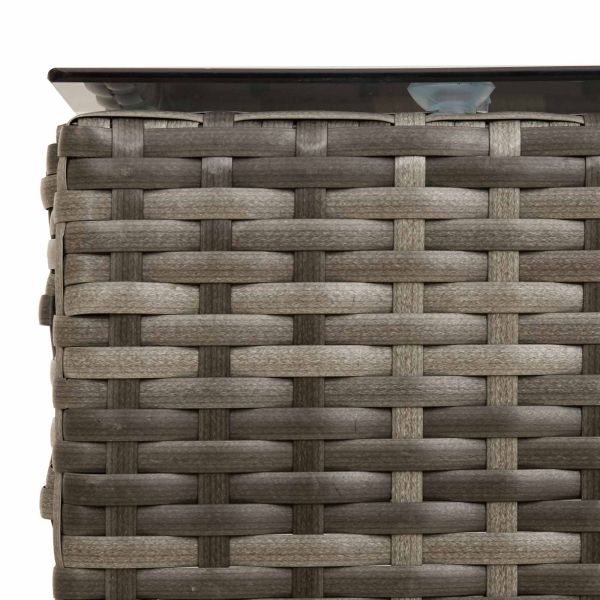 Градински Софа Комплект 2 pcs Сив и тъмен син полиратан