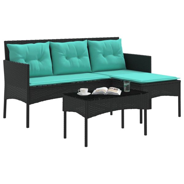 Градински Софа Комплект с възглавница 2 pcs полиратан