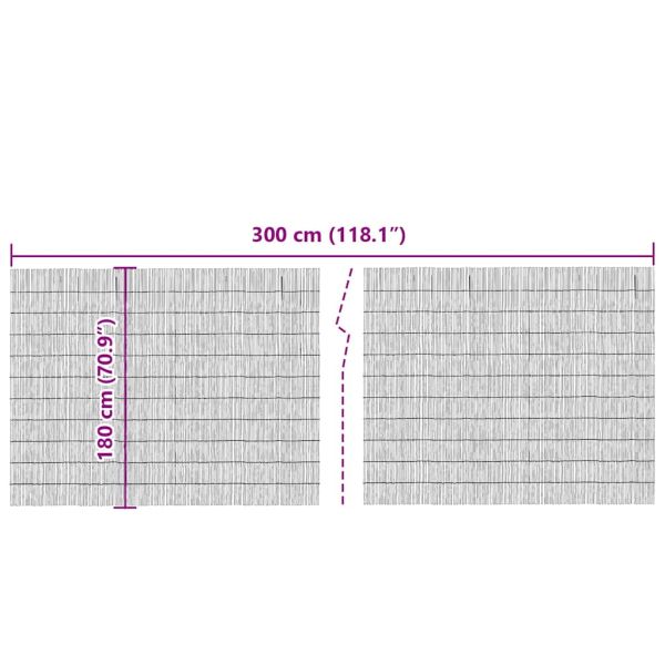 Ограда от тръстика Естествен 300 x 180 cm Ръст