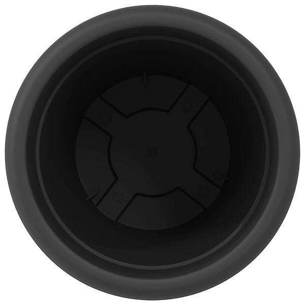 Кръгла саксия за цветя 6 pcs Черно Ø 26 x 21.5 см Пластмаса