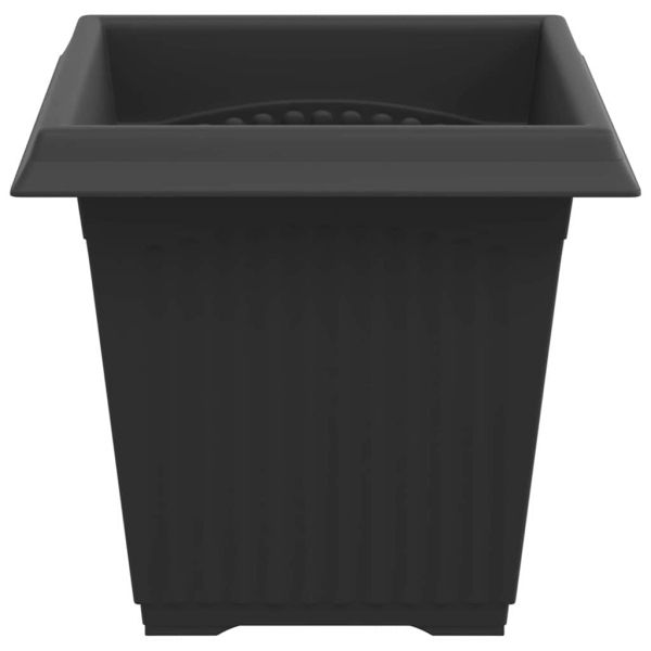 Квадратна цветна саксия 24 pcs Черно 16 x 16 x 14 см Пластмаса
