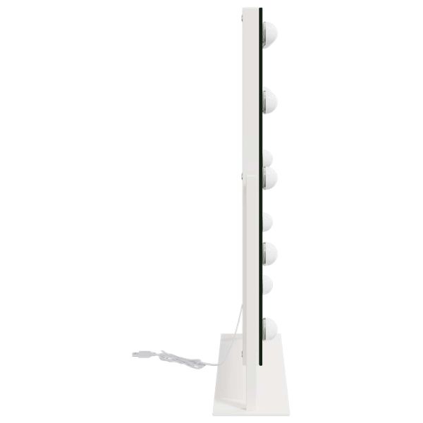 LED огледало за гримиране Бял 44 x 10 x 53 см Стъкло и стомана