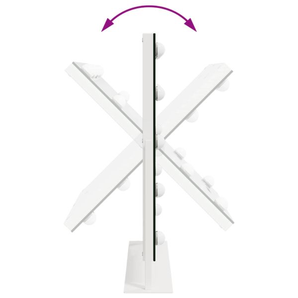 LED огледало за гримиране Бял 44 x 10 x 53 см Стъкло и стомана