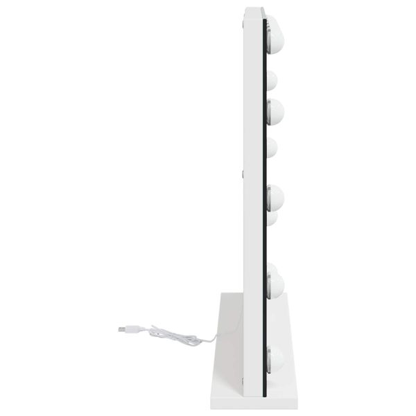 LED огледало за гримиране Бял 50 x 10 x 44 см Стъкло и стомана