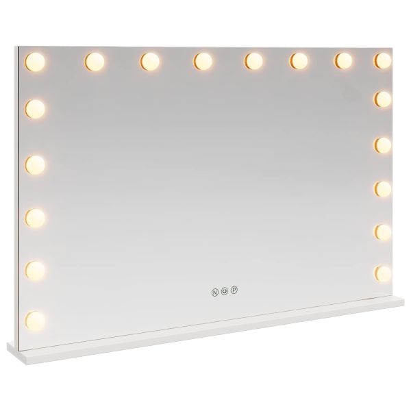 LED огледало за гримиране Бял 80 x 10 x 52,5 см