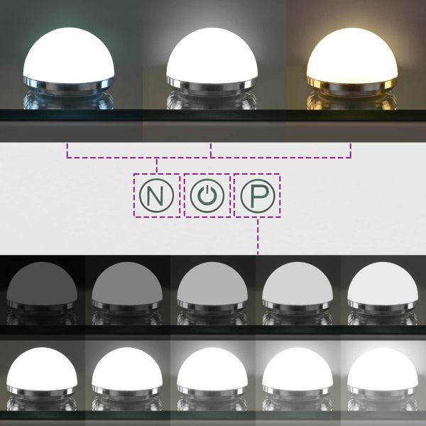 LED огледало за гримиране Бял 80 x 10 x 52,5 см