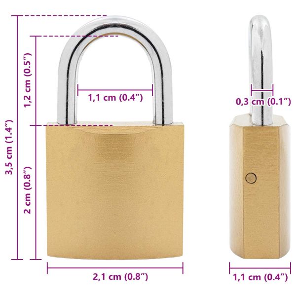 U Lock с ключове 12 pcs Месинг Желязо
