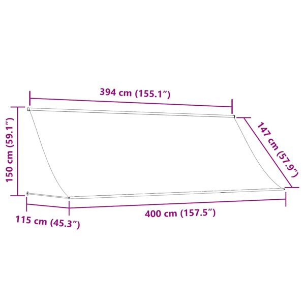 Сенник с падащо рамо, 400x150 см, антрацит