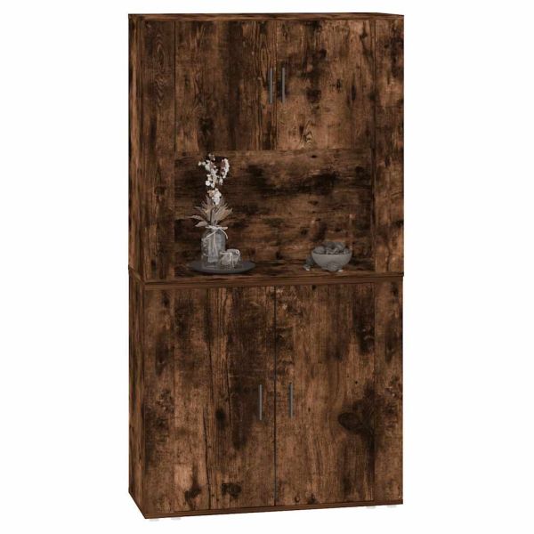 Висок шкаф, опушен дъб, инженерно дърво