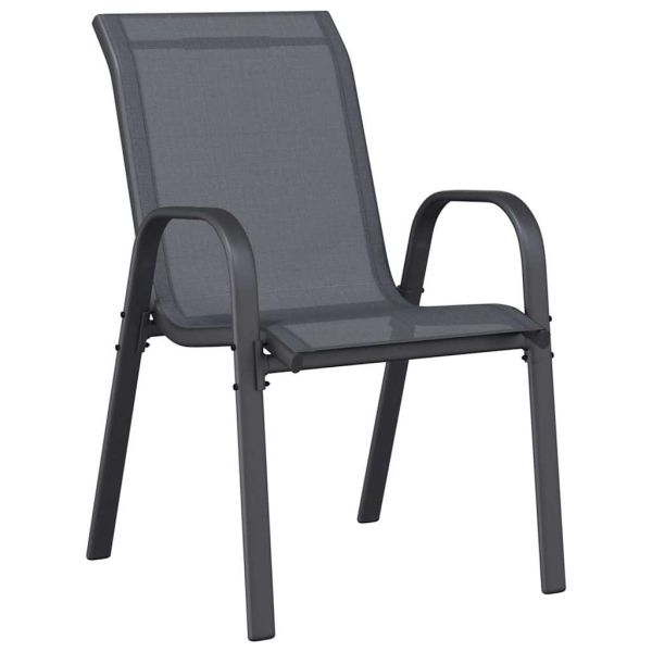 Стифиращи градински столове, 2 бр, сиви, тъкан textilene