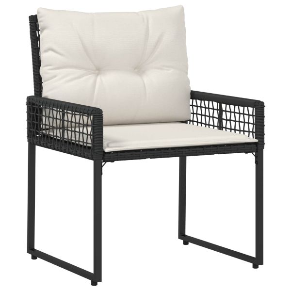 Комплект за външни мебели с възглавница 5 pcs Черен и бял