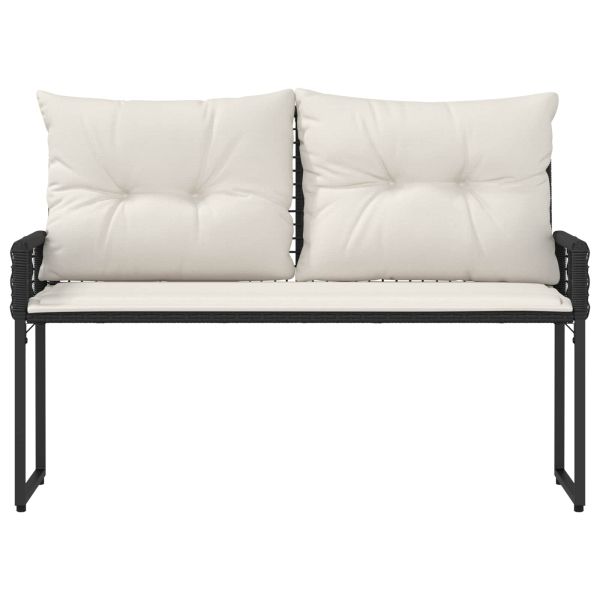 Външна пейка Черно и кремаво бяло 118 x 55 x 82 см