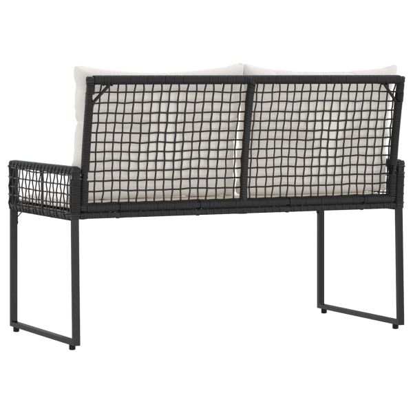 Външна пейка Черно и кремаво бяло 118 x 55 x 82 см